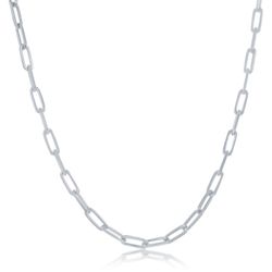 Paperclip Chain - 2.8mm - 18" Rhodium plated Sterling Silver